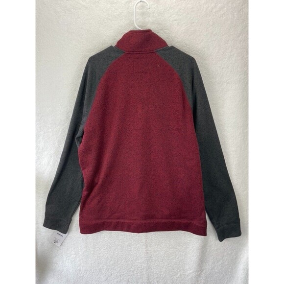 Sonoma Fleece Sweatshirt Men’s 3XLT Burgundy Black 1/4 Snap Mock Neck NWT - Picture 7 of 7